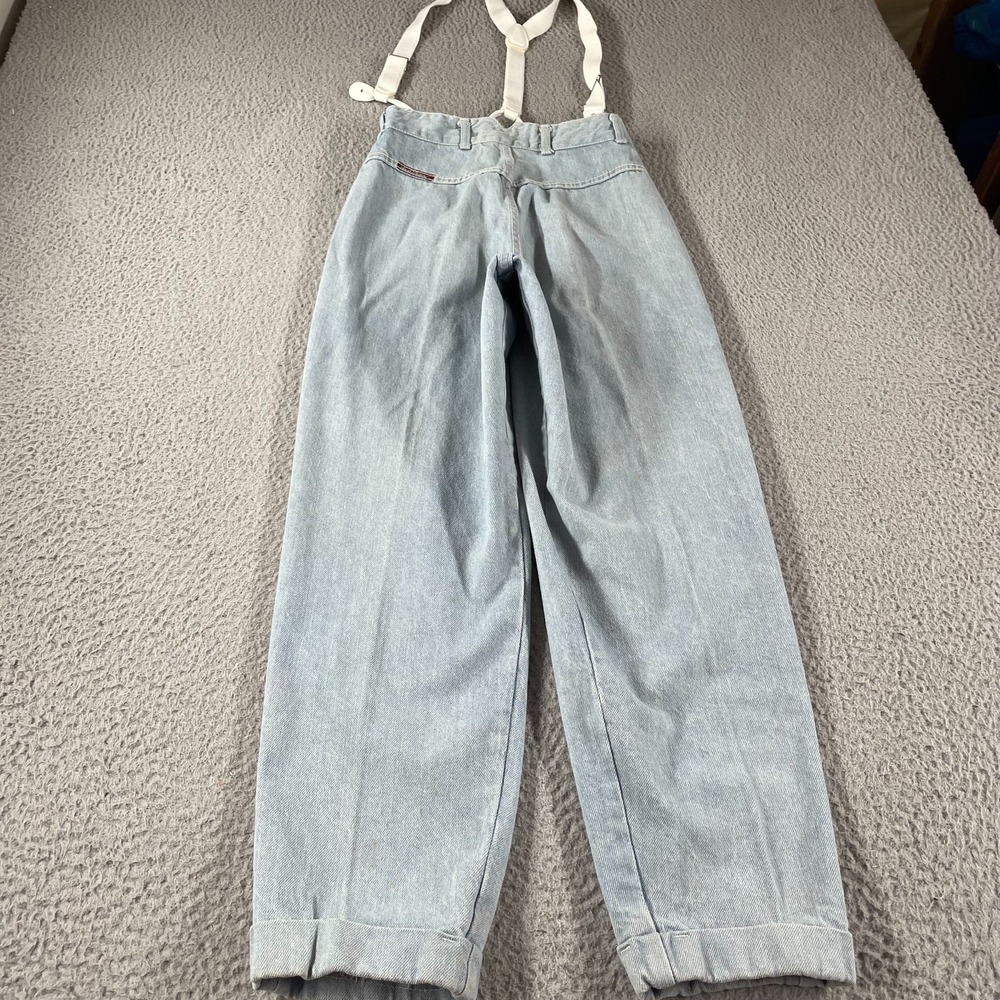 Vintage 70s Womens Pleated Jeans Suspender High Waist Fits 26x28 USA RARE *Read - Picture 13 of 15